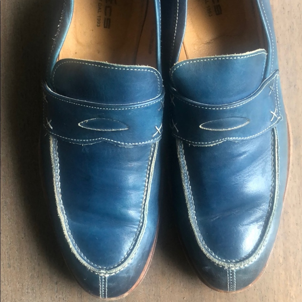 Men’s Blue Leather Loafers